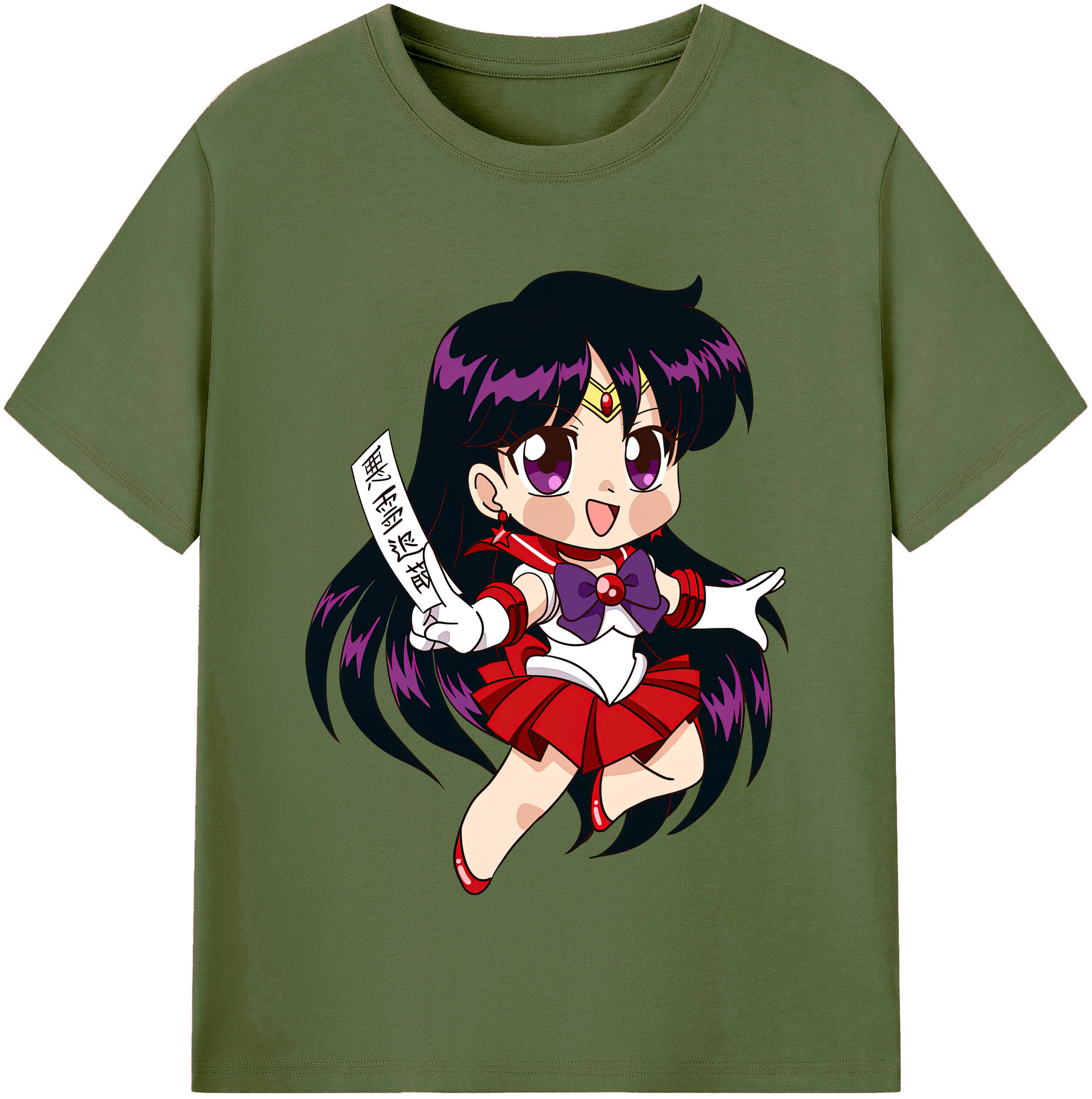 （画像用） 美少女戦士セーラームーン 火野レイ ひの レイ Sailor Moon Hino Rei （セーラーマーズ,Sailor Mars） 綿100％半袖Tシャツ（フロントプリント）